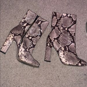 Aldo Snake Skin high ankle boots